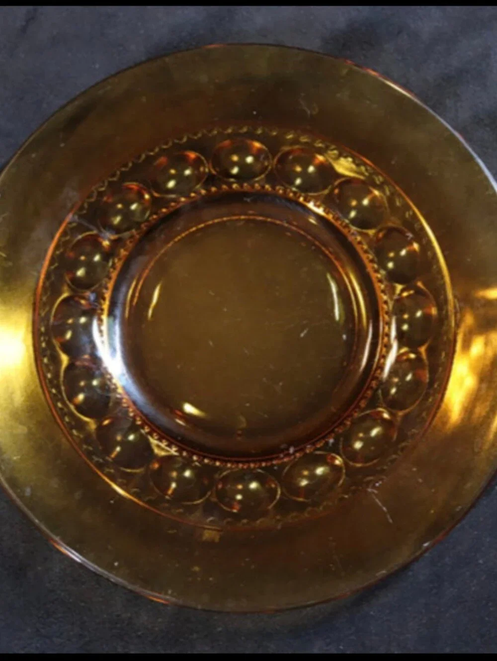 Vintage Amber Glass 8.25
